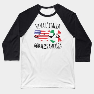 Viva L'Italia & God Bless America Baseball T-Shirt